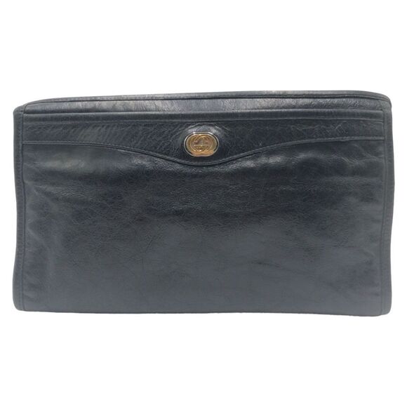 Gucci Interlocking Leather Clutch Bag - Picture 1 of 6